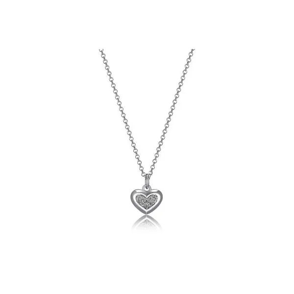 Elle Humanity Sterling Silver Rhodium CZ Heart Necklace Smith Jewelers Franklin, VA