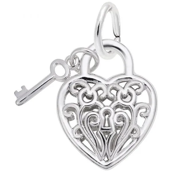 Sterling Silver Filigree Heart & Key Charm Smith Jewelers Franklin, VA