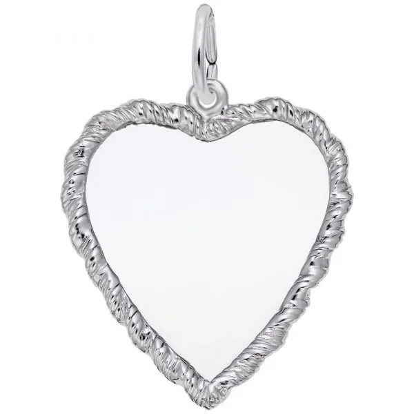 Sterling Silver Large Classic Twisted Rope Heart Charm Smith Jewelers Franklin, VA