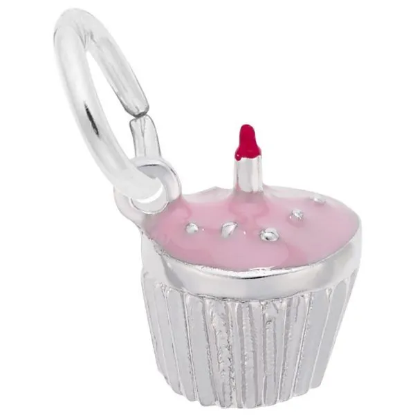 Sterling Silver Cupcake with Candle Charm Smith Jewelers Franklin, VA