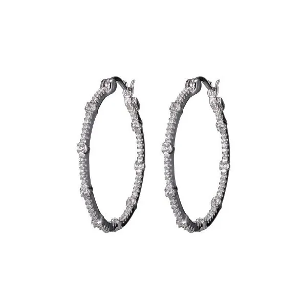 Elle Rodeo Drive Collection Sterling Silver CZ Hoop Earring Smith Jewelers Franklin, VA
