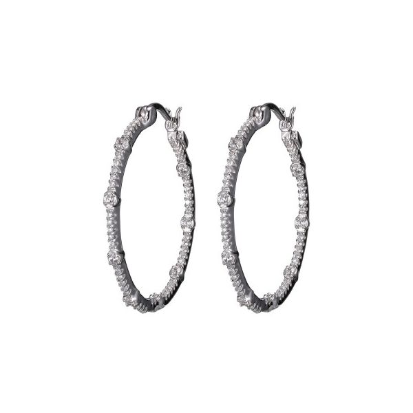 Elle Rodeo Drive Collection Sterling Silver CZ Hoop Earring Smith Jewelers Franklin, VA