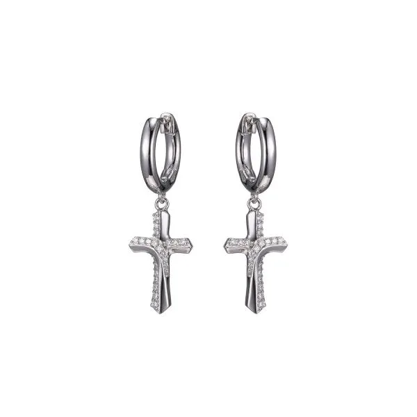 Elle Humanity Sterling Silver Rhodium CZ Earrings Smith Jewelers Franklin, VA