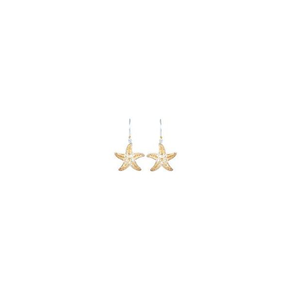Sterling Silver and 22K Gold Vermeil Starfish Earring Smith Jewelers Franklin, VA