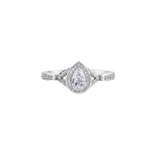 0.60tw Utwo Pear Diamond Halo Engagement Ring Spicer Cole Fine Jewellers and Spicer Fine Jewellers Fredericton, NB