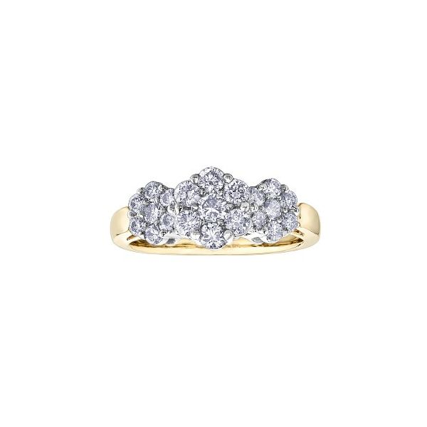 Amazon.com: Dazzlingrock Collection 2.00 Carat (ctw) 14K Round Cut White  Diamond Ladies Cluster 3 Flower Right Hand Ring 2 CT, Yellow Gold:  Clothing, Shoes & Jewelry