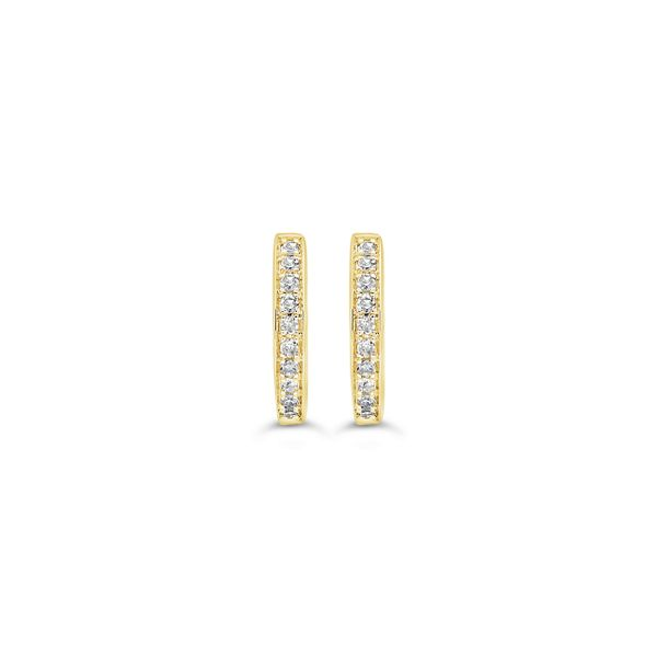0.10tw Diamond Oval 2 Row Claw Huggie Earrings Spicer Cole Fine Jewellers and Spicer Fine Jewellers Fredericton, NB