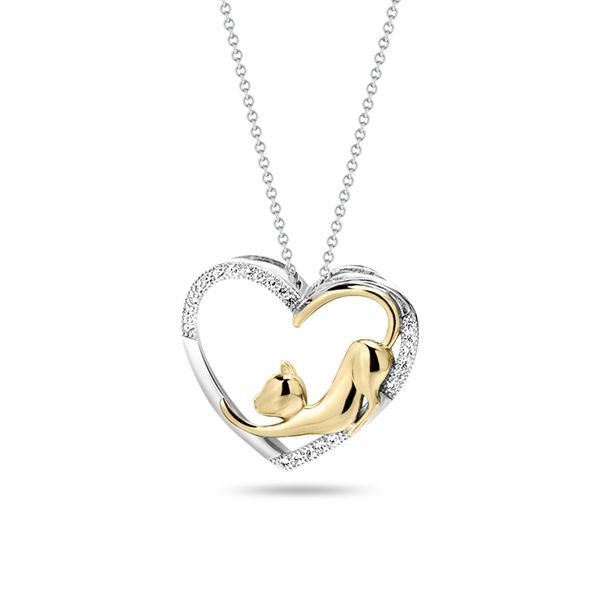 Brooklyn Lights Two-Tone Sterling Silver And Gold Plated Cat Love Diamond Pendant Spicer Cole Fine Jewellers and Spicer Fine Jewellers Fredericton, NB