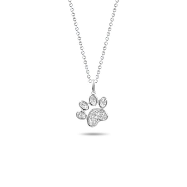 Brooklyn Lights Sterling Silver Paw Print Diamond Necklace Spicer Cole Fine Jewellers and Spicer Fine Jewellers Fredericton, NB