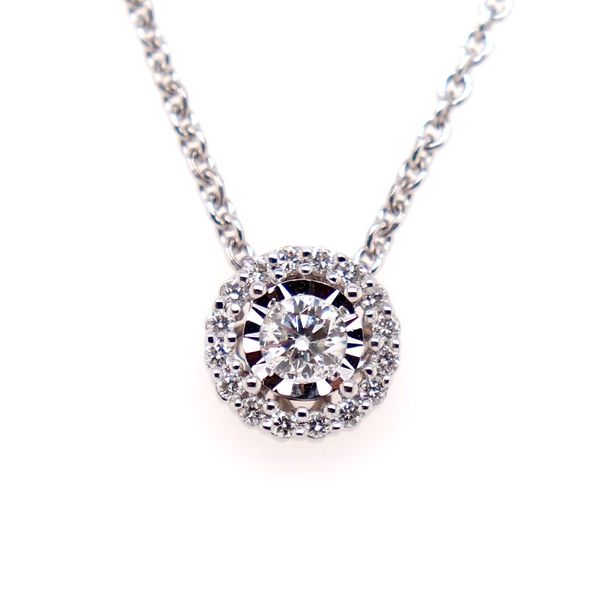 0.25tw Diamond Halo Necklace Spicer Cole Fine Jewellers and Spicer Fine Jewellers Fredericton, NB