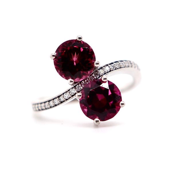 1.62tw Rhodalite Garnet Ring with Diamond Side Stones Spicer Cole Fine Jewellers and Spicer Fine Jewellers Fredericton, NB