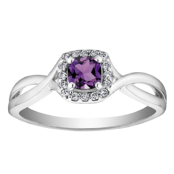 Amethyst Ring with Diamond Halo Spicer Cole Fine Jewellers and Spicer Fine Jewellers Fredericton, NB
