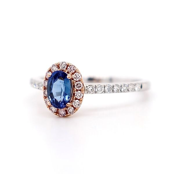 0.88tw Sapphire Ring with Diamond Halo Image 2 Spicer Cole Fine Jewellers and Spicer Fine Jewellers Fredericton, NB