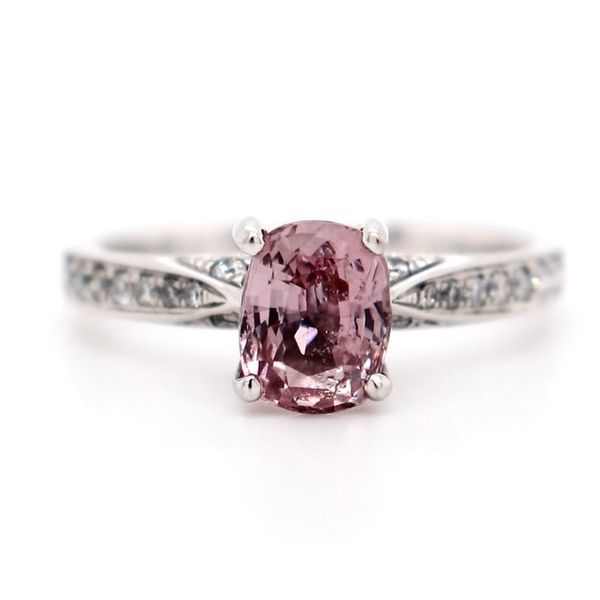 1.60tw Pink Sapphire Ring with Diamond Side Stones Spicer Cole Fine Jewellers and Spicer Fine Jewellers Fredericton, NB