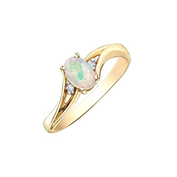 Three Stone Oval Opal & Diamond Ring Image 2 Spicer Cole Fine Jewellers and Spicer Fine Jewellers Fredericton, NB