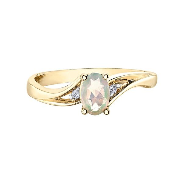 Three Stone Oval Opal & Diamond Ring Spicer Cole Fine Jewellers and Spicer Fine Jewellers Fredericton, NB
