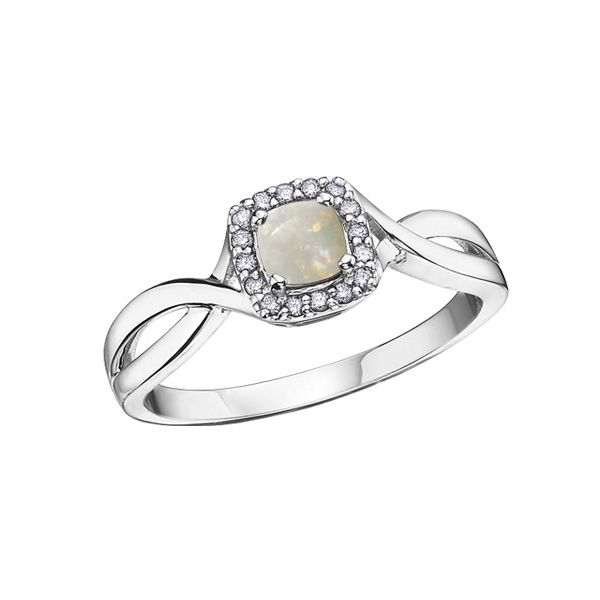 Opal Ring with Diamond Halo Spicer Cole Fine Jewellers and Spicer Fine Jewellers Fredericton, NB