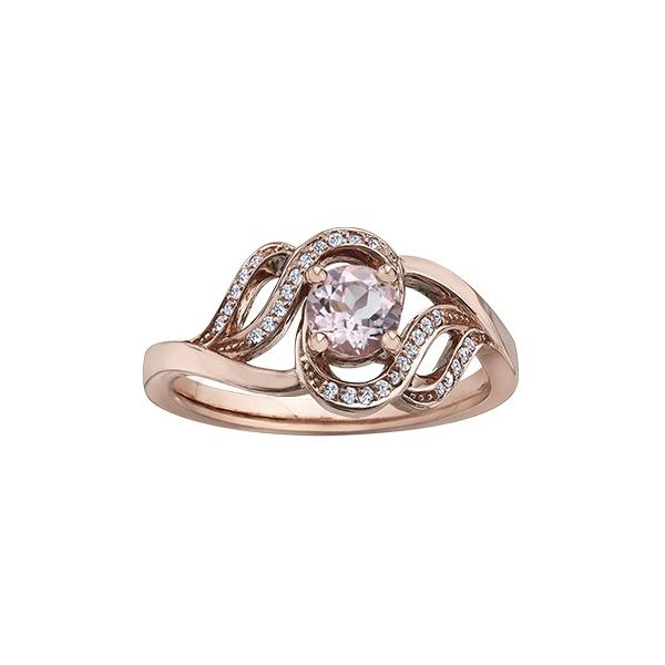 Round Morganite Contemporary Ring with Diamonds Spicer Cole Fine Jewellers and Spicer Fine Jewellers Fredericton, NB