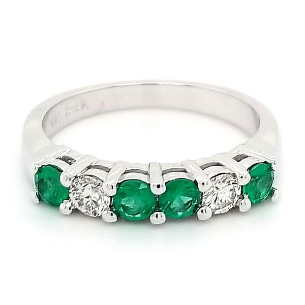 Claw Set Emerald & Diamond Band Spicer Cole Fine Jewellers and Spicer Fine Jewellers Fredericton, NB