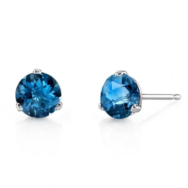 Solitaire Blue Topaz Stud Earrings Spicer Cole Fine Jewellers and Spicer Fine Jewellers Fredericton, NB