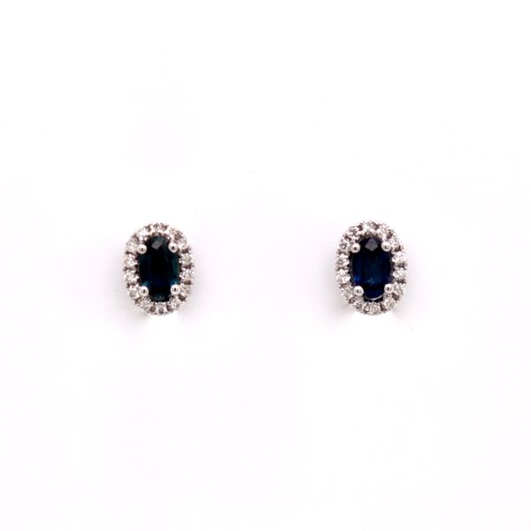 Sapphire & Diamond Halo Earrings Spicer Cole Fine Jewellers and Spicer Fine Jewellers Fredericton, NB