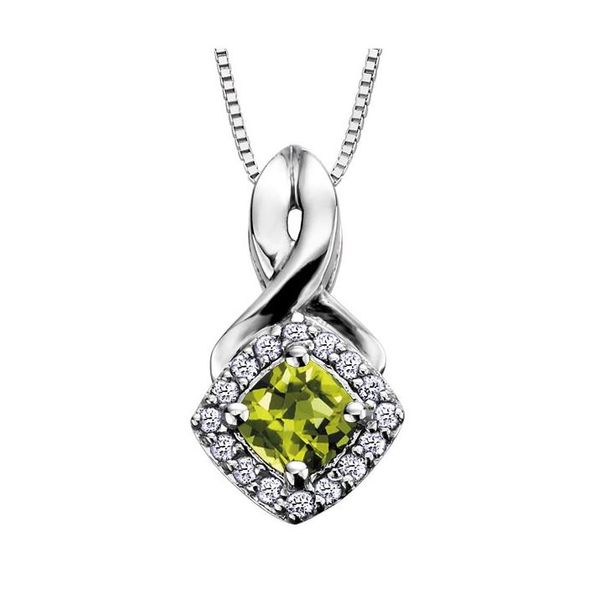 Peridot Pendant with Diamond Halo Spicer Cole Fine Jewellers and Spicer Fine Jewellers Fredericton, NB