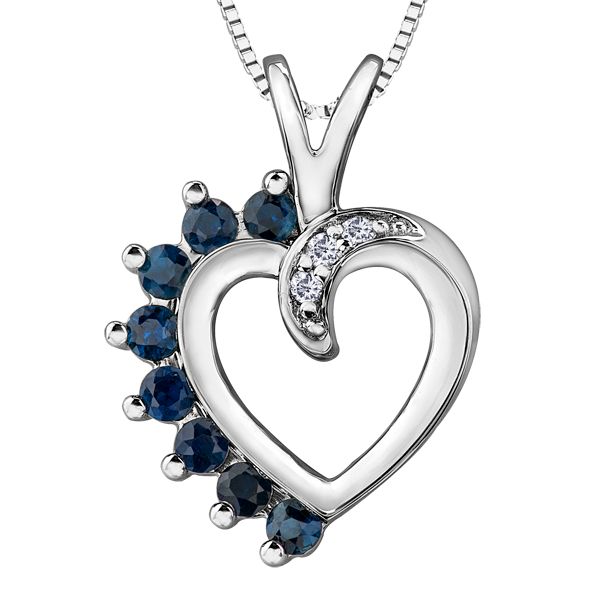 Sapphire & Diamond Heart Pendant Spicer Cole Fine Jewellers and Spicer Fine Jewellers Fredericton, NB