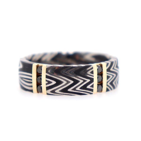 Lashbrook Zebra Print Damascus Domed Wedding Band Spicer Cole Fine Jewellers and Spicer Fine Jewellers Fredericton, NB