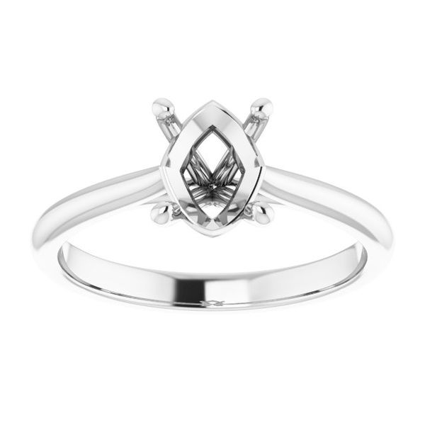 18 Karat White Gold Solitaire Semi Mount 7.00x5.00mm Oval Spicer Cole Fine Jewellers and Spicer Fine Jewellers Fredericton, NB