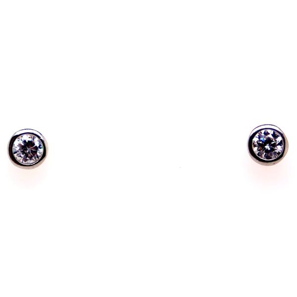 Bella Bezel 10kt Gold CZ Stud Earrings Spicer Cole Fine Jewellers and Spicer Fine Jewellers Fredericton, NB