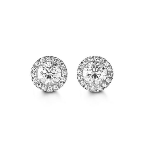 Bella Glory 10kt Gold CZ Halo Stud Earrings Spicer Cole Fine Jewellers and Spicer Fine Jewellers Fredericton, NB
