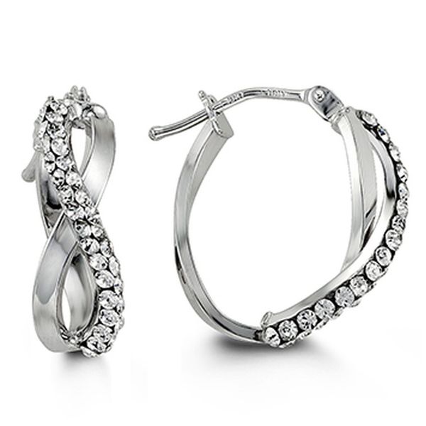 10kt Gold CZ Twist Hoop Earrings Spicer Cole Fine Jewellers and Spicer Fine Jewellers Fredericton, NB