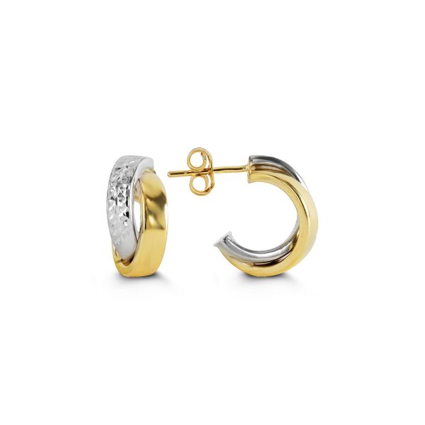 10kt Gold Two-Tone Stud Earrings Spicer Cole Fine Jewellers and Spicer Fine Jewellers Fredericton, NB