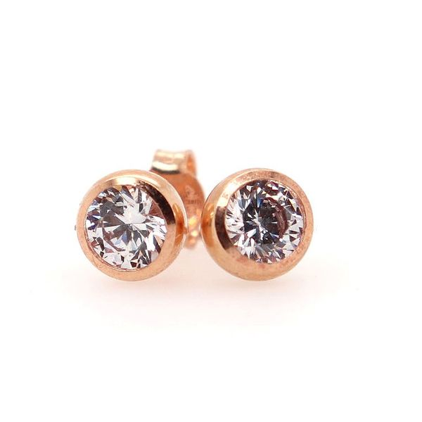 Bella Elements 10kt Gold Bezel CZ Stud Earrings Spicer Cole Fine Jewellers and Spicer Fine Jewellers Fredericton, NB