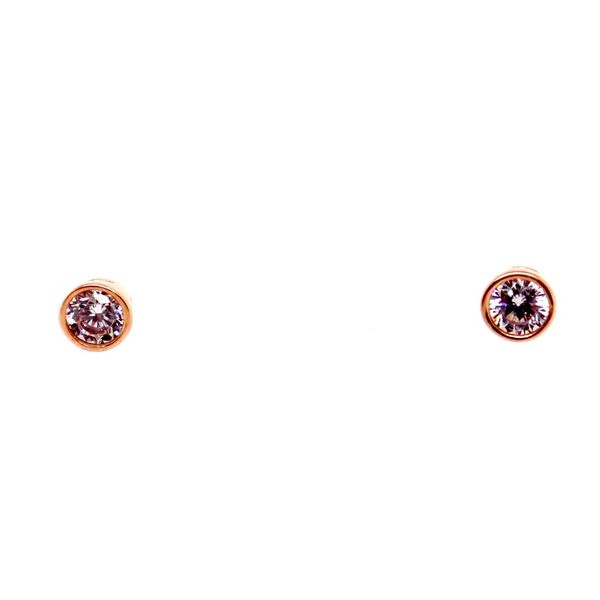 Bella Bezel 10kt Gold CZ Stud Earrings Spicer Cole Fine Jewellers and Spicer Fine Jewellers Fredericton, NB