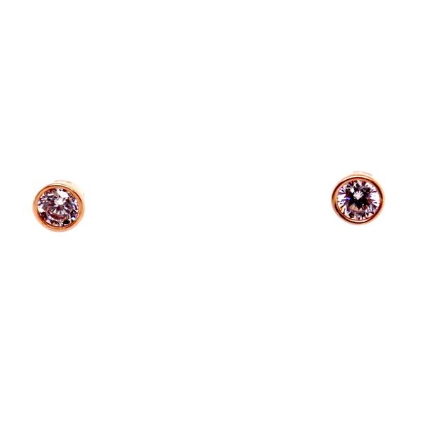 Bella Bezel 10kt Rose Gold CZ Stud Earrings Spicer Cole Fine Jewellers and Spicer Fine Jewellers Fredericton, NB