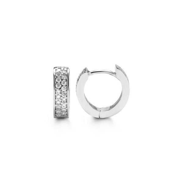 Bella 10kt Gold Huggie Hoop CZ Earrings Spicer Cole Fine Jewellers and Spicer Fine Jewellers Fredericton, NB