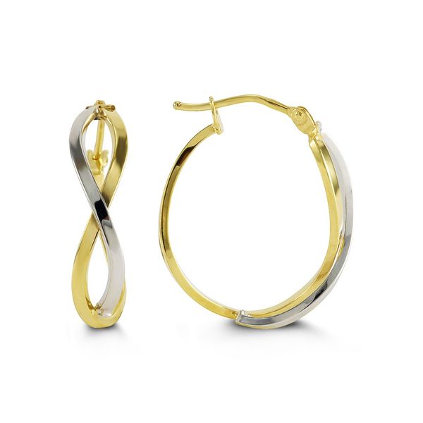 10kt Gold Two-Tone Twisted Hoop Earrings Spicer Cole Fine Jewellers and Spicer Fine Jewellers Fredericton, NB