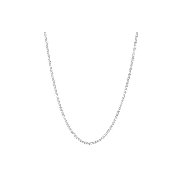 10kt White Gold Curb Link Chain - 7.5