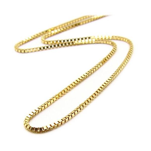 14kt Yellow Gold Box Link Chain - 18