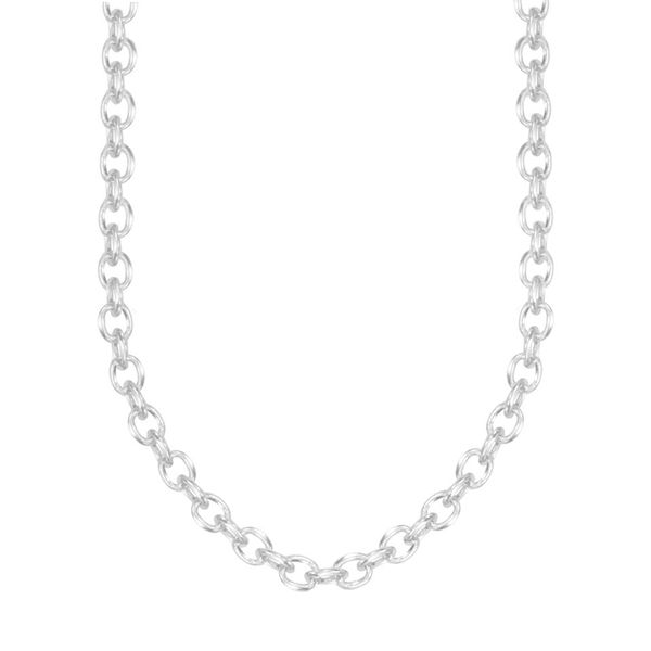 10kt White Gold Cable Link Chain - 22