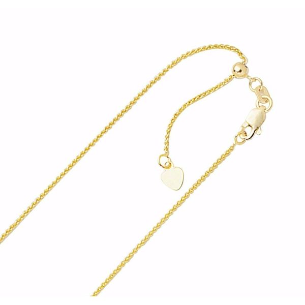 10kt Yellow Gold Adjustable Wheat Chain - 20