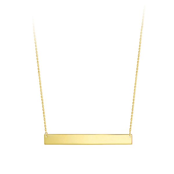 Bella Monogram 10kt Yellow Gold Bar Necklace Spicer Cole Fine Jewellers and Spicer Fine Jewellers Fredericton, NB