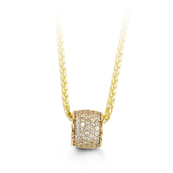 Bella Bloom 10kt Yellow Gold Pave Pendant Spicer Cole Fine Jewellers and Spicer Fine Jewellers Fredericton, NB