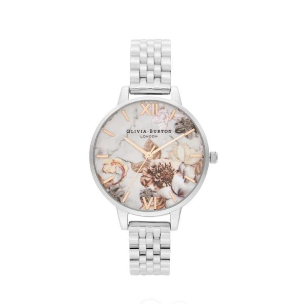 Marble Floral Silver Watch Spicer Cole Fine Jewellers and Spicer Fine Jewellers Fredericton, NB