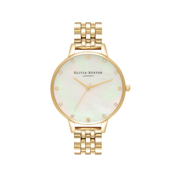 White Mother Of Pearl, Thin Case Gold Bracelet Watch Spicer Cole Fine Jewellers and Spicer Fine Jewellers Fredericton, NB