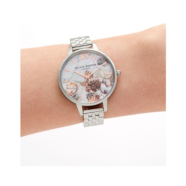 Marble Floral Silver Watch Image 2 Spicer Cole Fine Jewellers and Spicer Fine Jewellers Fredericton, NB