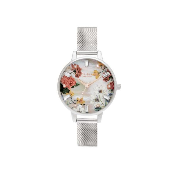 Demi Mother Of Pearl Dial Silver Mesh Watch Spicer Cole Fine Jewellers and Spicer Fine Jewellers Fredericton, NB