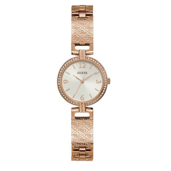 Guess Rose Gold-Tone Logo Bangle Watch Spicer Cole Fine Jewellers and Spicer Fine Jewellers Fredericton, NB