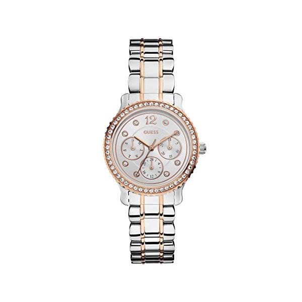 Guess Silver and Rose Gold-Tone Petite Multifunction Watch Spicer Cole Fine Jewellers and Spicer Fine Jewellers Fredericton, NB